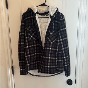 Eddie Bauer Black and White Sherpa Jacket